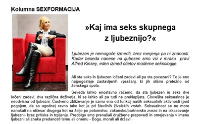 Lisa kolumna 4: Kaj ima seks skupnega z ljubeznijo