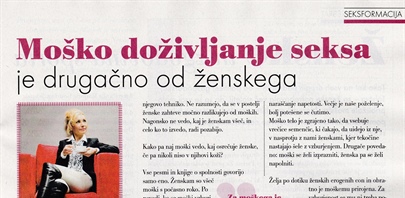 Moško doživljanje seksa  je  drugačno  od ženkega